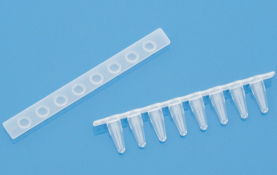 8 strip 0.1mL PCR tubes with optical caps strip
