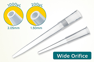 Wide bore pipette tips.