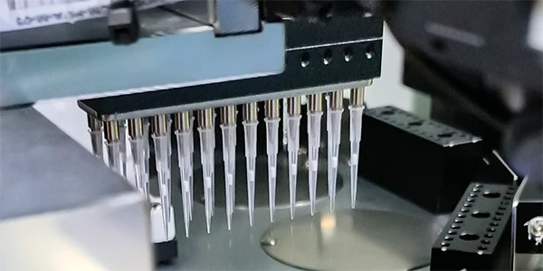 Manufacturing pipette tips.