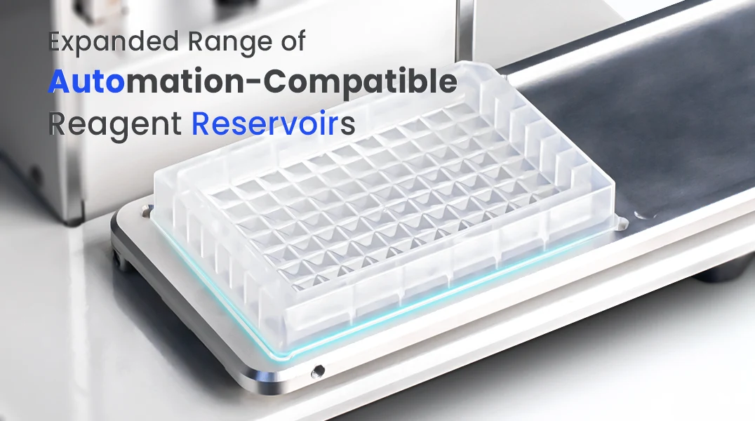 GenFollower has extended our range of reagent reservoirs for automated liquid handling, all in ANSI-SLASSBS standard format.