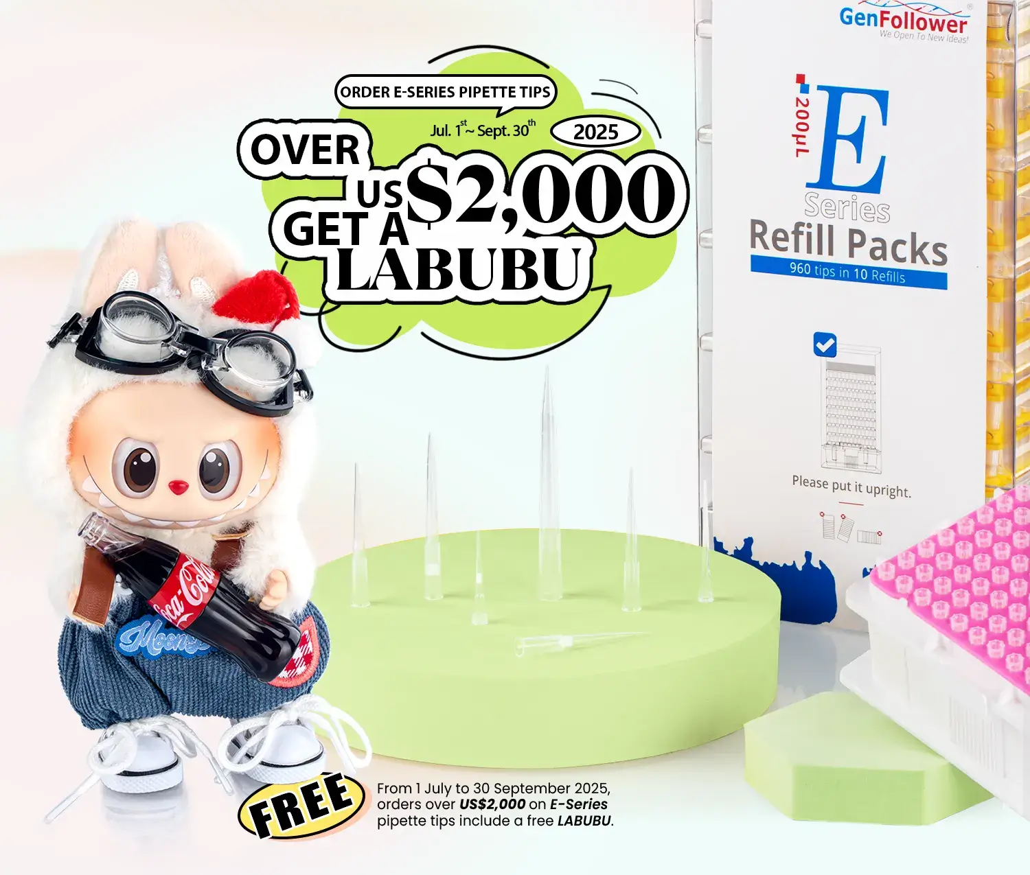 Pipette tips promotion, in tablet.