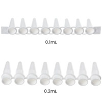 Side view of Axygen style 8-tube strips.