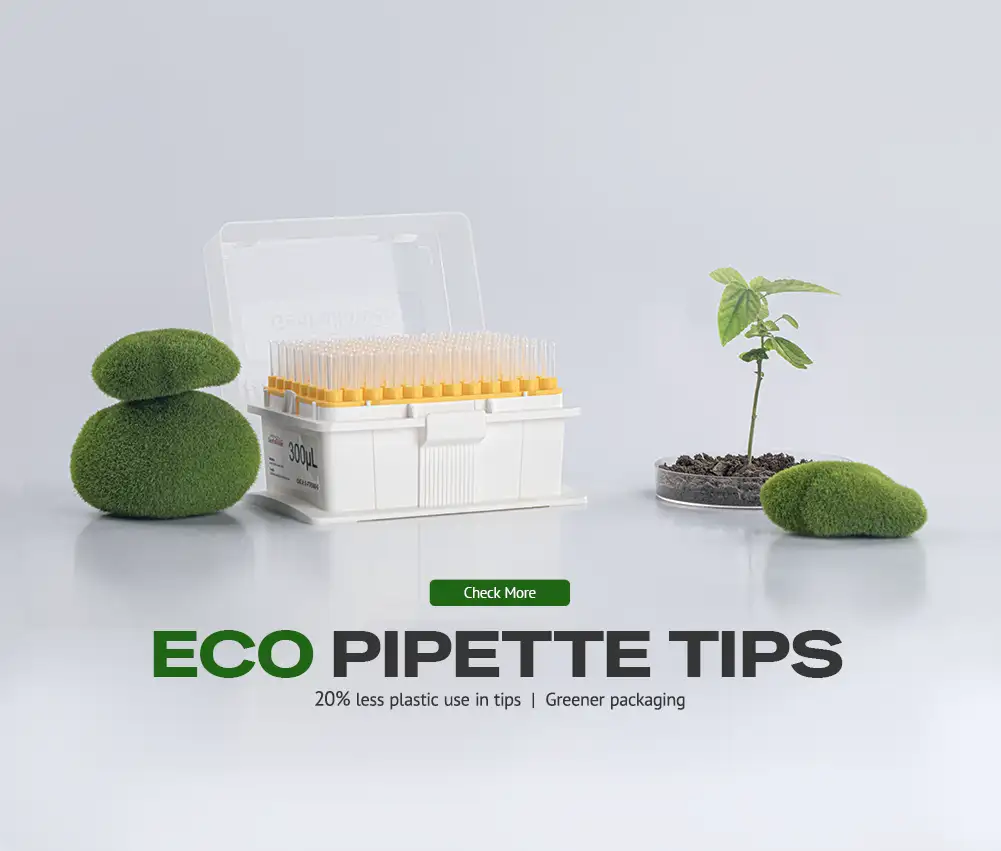 Eco pipette tips in tablet.