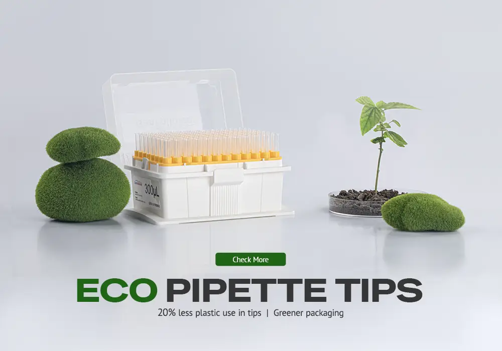 Eco pipette tips in tablet.