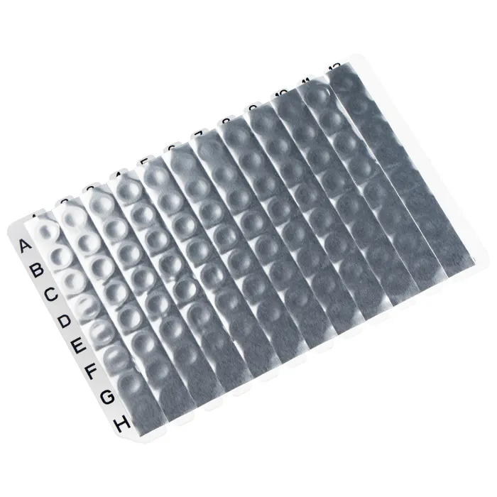 Cuttable heat sealing foil for PCR.